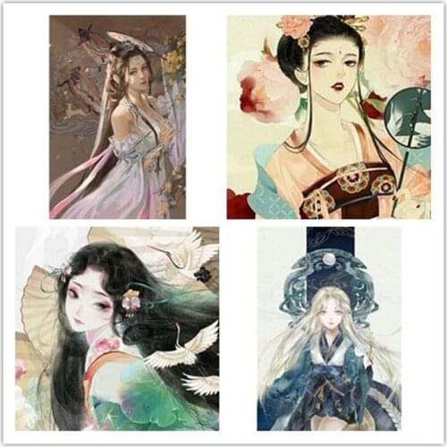Ancient Costume Beauty Character Pattern Cross Stitch Kits Counted Canvas Embroidery Set Home Decoration Diamond Painting GJ6820