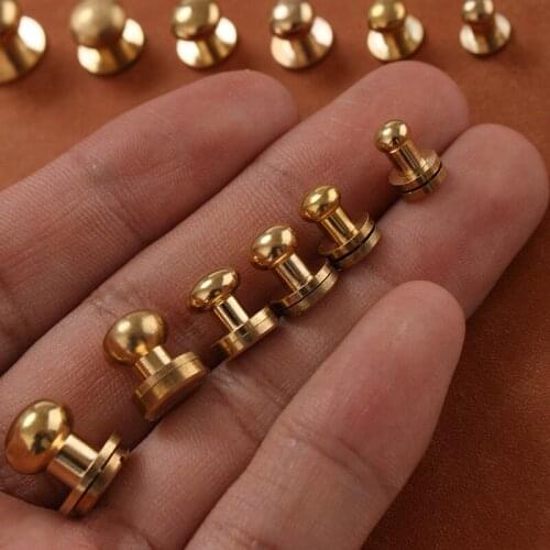 10-piece Set Of Handmade Leather DIY Retro Brass Buckle Leather Box Accessories Pacifier Nails Screw Rivets 5-10mm