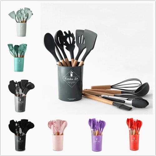 Kitchen Utensils Set Non-stick Silicone Cookware Cooking Tools Sets Spoon Spatula Ladle Kitchen Accessories Kitchen Gadget Sets