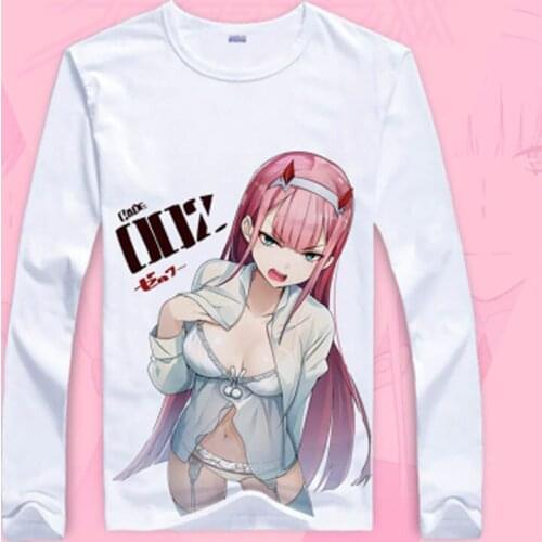 New darling in the franxx Cosplay T-shirt 02zero two t shirt Summer Cotton long-sleeve Tees tops