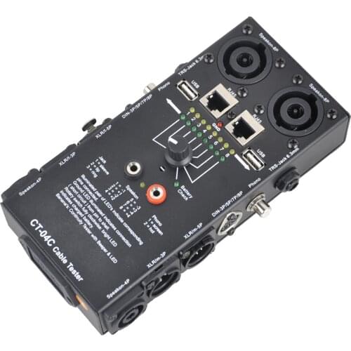 RQSONIC CT-04C Pro Audio Network Multi Function XLR Mic DMX RJ45 Cable Tester