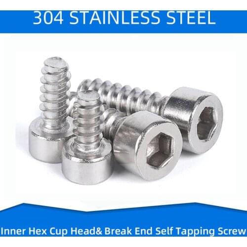 304 Stainless Steel Self-Tapping Phillips Cup Head Screws Cross Screw Break End Wood Nail M2 M2.6 M3 M3.5 M4 M5