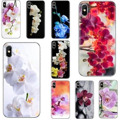 For iPhone iPod Touch 11 12 Pro 4 4S 5 5S SE 5C 6 6S 7 8 X XR XS Plus Max 2020 Orchid Flowers HD Wallpaper Silicone Skin Case