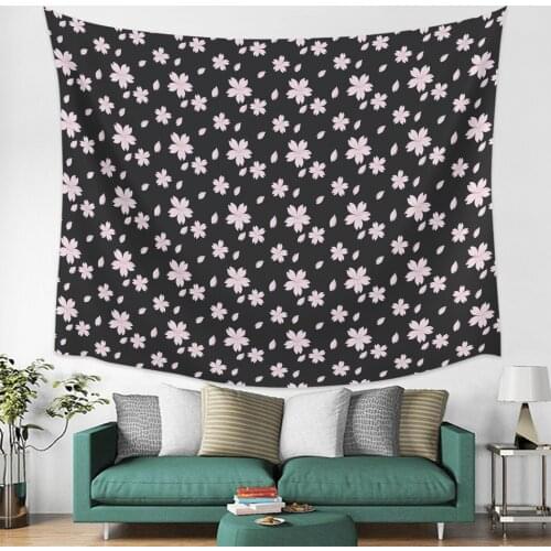 Japanese Traditional Cherry Blossom Pattern Wall Tapestry Cover Beach Towel Picnic Yoga Mat Home Decoration