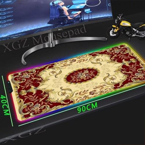 XGZ HD Persian Carpet Large RGB Mouse Pad Black Lock-edge Anime Custom Office Computer Desk Mat Rubber Slip Csgo Lol Gamer Xxl