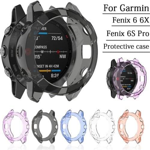 Protection Case For Garmin Fenix 6 6S 6X Smart Watch Protector Frame Soft Ultra thin TPU Case Cover For 6 Pro 6S Pro 6X Pro