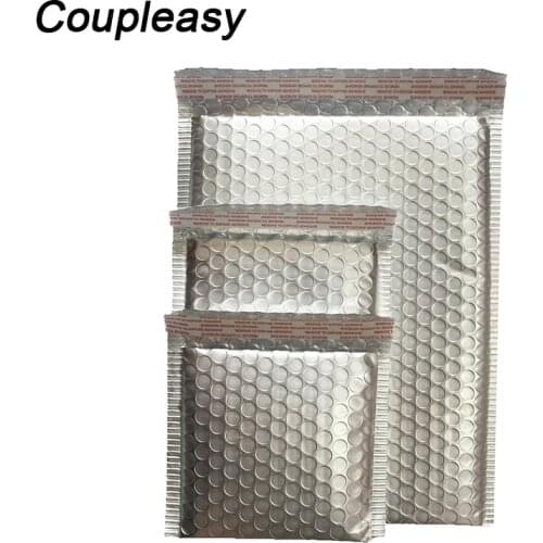 100Pcs Matte Silver Plastic Bubble Bag Self Seal Adhesive Bubble Mailer Postal Shipping Mailing Bag Courier Packaging Bags