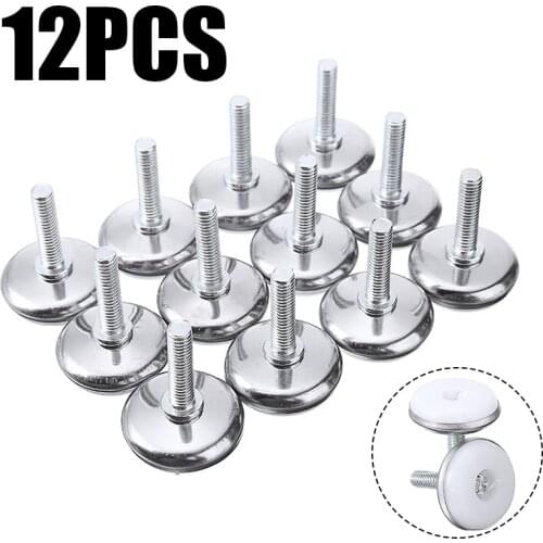12Pcs Adjustable Leveling Feet Furniture Cabinets Table Leg Screws For Bed Bookshelf Furniture Chair M6 Feet Screws