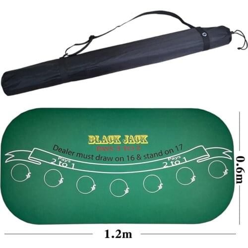 120*60cm Upscale Black Jack 21Points Baccarat Casino Tablecloth Mat Texas Hold'em Casino Poker Tablecloth Poker Table Game Mat