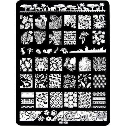 14.5*9.5cm Stamping Nail Art Image Plate Design Rectangle XL Stencil metal lace flower patterns manicure template stencil HK06