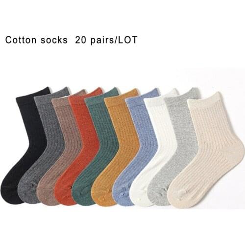 20 Pair/Lot Cotton Women sport Socks Autumn Winter Natural color Cotton Material Female short Socks