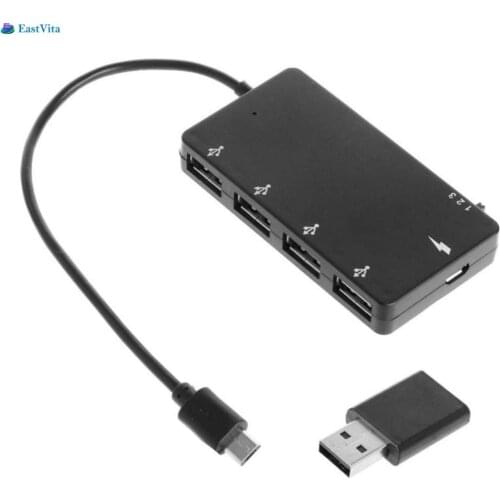 4 Port Micro USB OTG Hub Power Charging Adapter Cable for Windows Tablet, Android Smartphone,PC r15