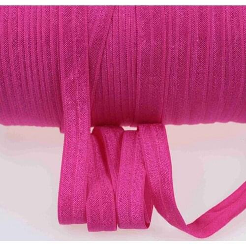 90colors!! 5/8 inch 16mm solid fold over elastic hair elastic band FOE for Craft elastic band 187 Azalea 50 yards per lot