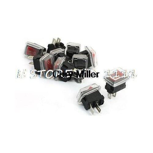 AC 3A/6A 250V/125V Panel Mount Red Button Waterproof Rocker Switches