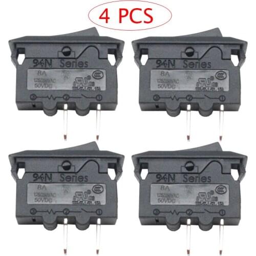 4 sets Kuoyuh rocker switch circuit breakers for 94N series 8A thermal overload protector for power strip
