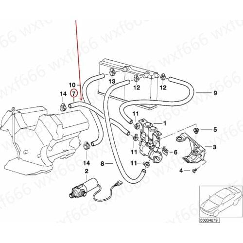 Car Cylinder head water pipe Auxiliary water pump tube 735b mw740 Engine water pipe Water pump hose Inlet valve water pipe