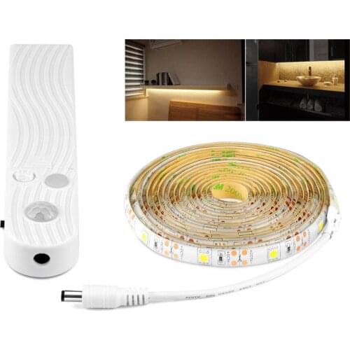 Wireless Pir Motion Sensor Led Strip 5050/2835 Aaa Battery Power Waterproof Led Lamp Bedroom Kitchen Under Bed Night Light