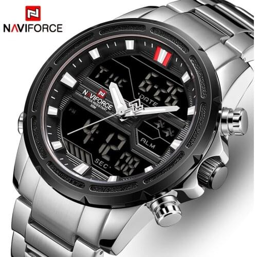 NAVIFORCE Watches for Men Luxury Brand Sport Quartz Wristwatch Waterproof Military Digital Male Clock Steel Relogio Masculino