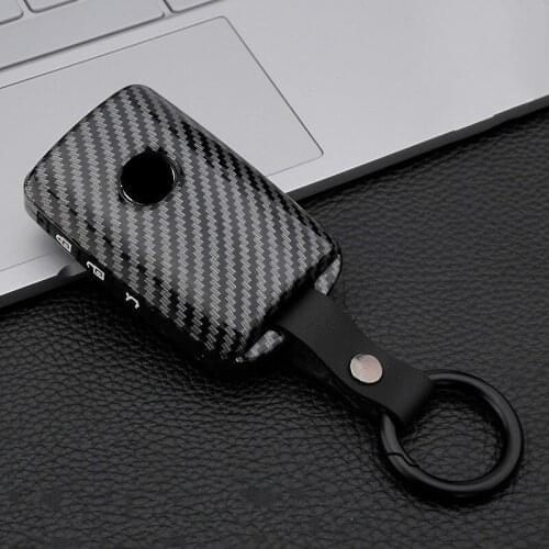 Carbon Fiber ABS Car Remote Key Case Cover for For Mazda 3 Alexa CX4 CX5 CX8 2019 2020 3Button Smart Remote Car Key