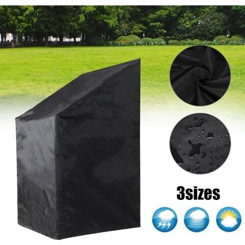 Black Protective Cover For Garden Chairs Oxford Furniture Tarpaulin Waterproof Dustproof Outdoor Grill BBQ Tools UV Protection