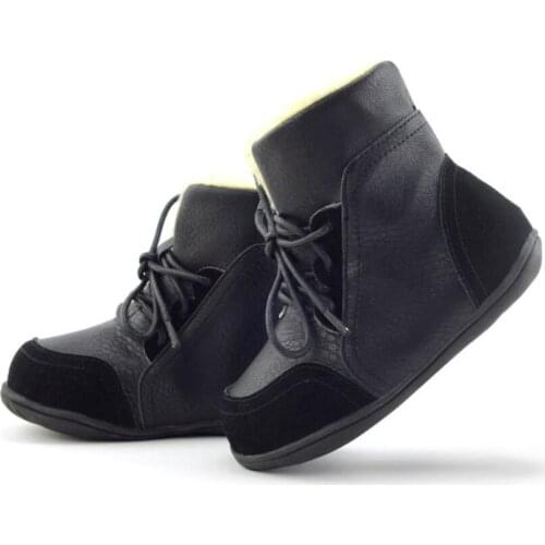 Children Genuine Leather Boots New Winter Boys Snow Boots Kids Shoes For Girl Soft Outsole Fashion Lace-Up Plush Leather Boots