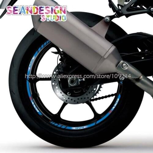 For GSXR1000 GSXR600 GSXR750 GSXS1000 GSXS750 Motorcycle Wheel Sticker Decal Reflective Rim Bike Suitable