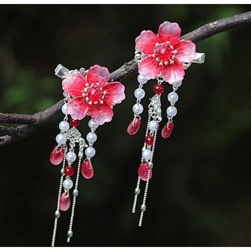 Hanfu Headdress Flower Girl Hair Clips HairpinTraditional Headdress Handmade Hair clip