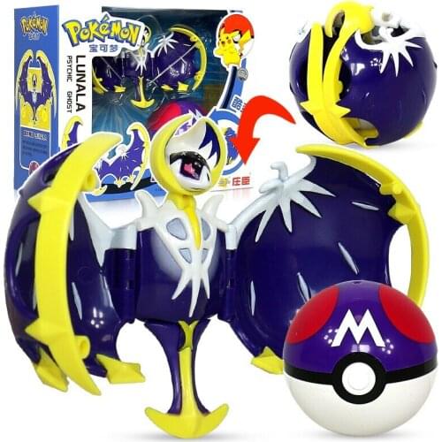 POKEMON toy deformation ball egg Lunala boy puzzle enlightenment toy gift Pokeball Set Pop-Up Elf-Ball Anime Figure Monster