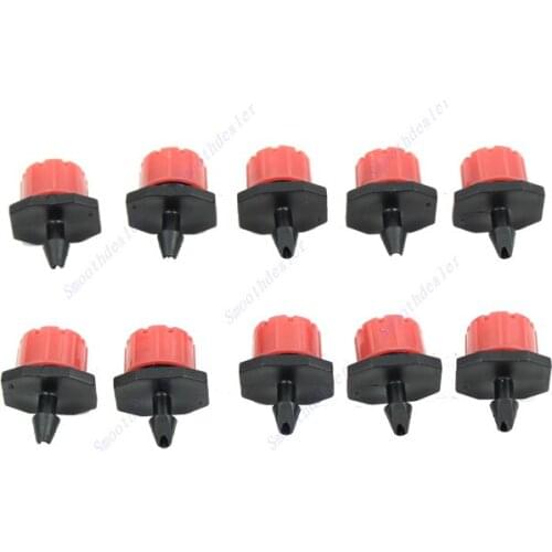 5pcs Micro Flow Dripper Drip Head 1/4 Inch Hose Garden Irrigation Misting 8 spray hole and can adjust water flow rate