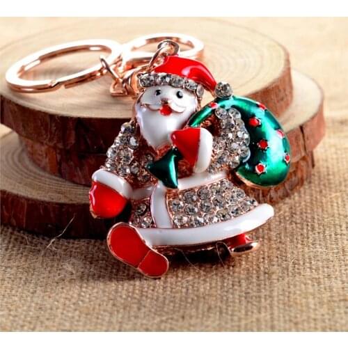Creative Santa Claus car key chain buckle pendant Car Bag Accessories Christmas Gift Key Ring