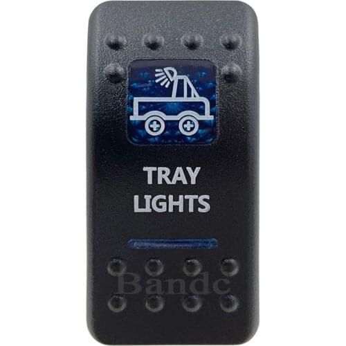 Cover Cap Only！Car Boat RV TRAY LIGHTS Rocker Switch Cover Cap Blue Window Labeled Control Cap Accessories