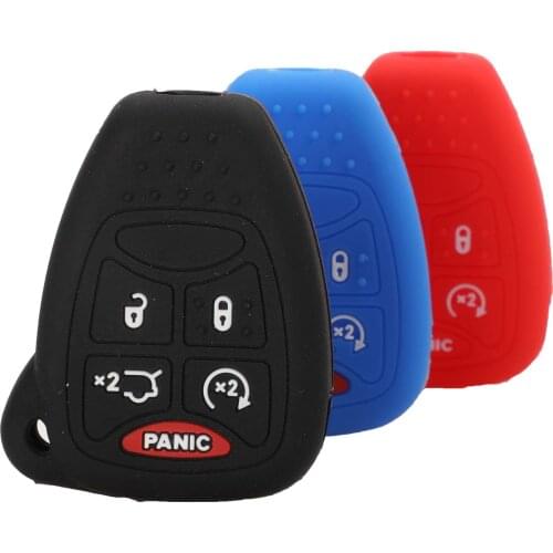 Kutery Silicone Rubber Car Key Cover Case For Chrysler Dodge Ram Jeep Grand Cherokee Liberty Remote Key Protecor 4Buttons