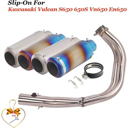 For Kawasaki Vulcan S650 650 Vn650 En650 Exhaust Moto Sc Laser System Motorcycle Racing Modified Elbow Front Link Tube