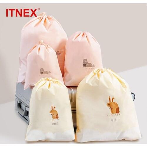 15pcs Women Cute Storage Bags Drawstring Makeup Bag PVC Waterproof Cosmetic Travel Organizer Storage Pouch Toiletry Wash Kit