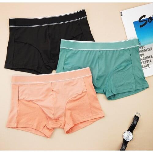 Mens Stretch Boxers Sexy Underwear Soft Long Boxershorts Cotton Soft Underpants Male Panties 3D Pouch Shorts Pants Boxer Tangas