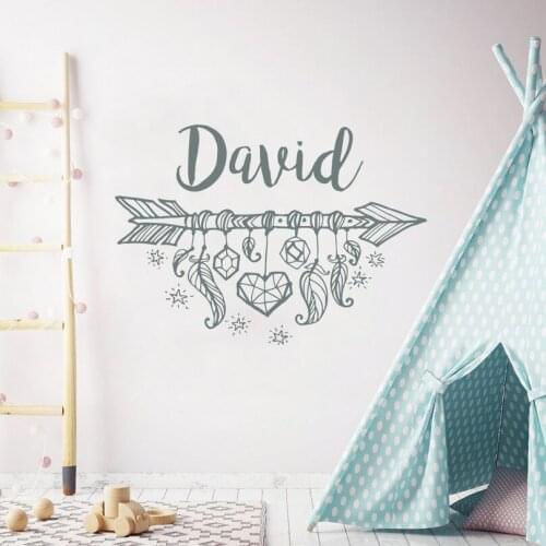 Arrow Custom Name Wall Stickers Girls Bedroom Personalzied name Decor Bohemian Arrow Vinyl Decal Nursery Interior Decor DIYZW468