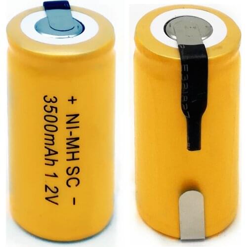 ZONE ONE Golden NI-MH Rechargeable Battery SC 1.2V 3500mah With Tab Apply To LED Sound Electric Tools