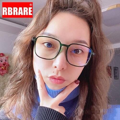 RBRARE Oversized Glasses Women Frame Vintage Square Glasses Women Clear Lens Eyeglasses for Women/Men Lentes De Lectura Mujer