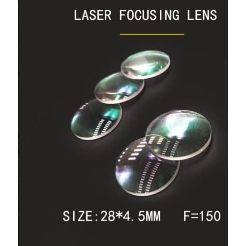 Weimeng lens optical 10 pcs 28*4.5mm F=150 focusing mirror JGS1 QUARTZ glass 1064nm Plano-convex for Laser Engraving Machine