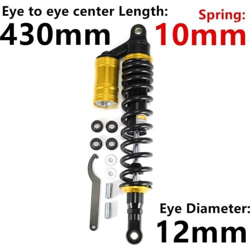 Spring 10mm 430MM 17" Rear Suspension Air Shock Absorber For Motorcycle ATV Quad Scooter Bumper Spring Protective D30