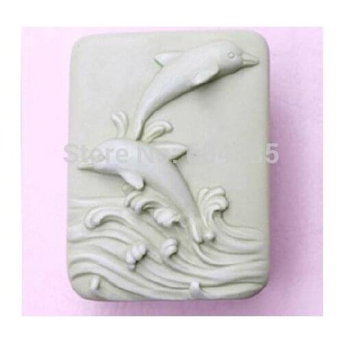 Lovely dolphins 0957 Craft Art Silicone Soap mold Craft Molds DIY Mould