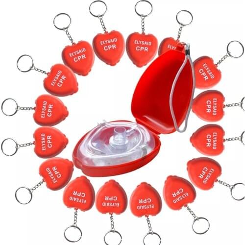 CPR Rescue Pocket CPR Face Shiled Resuscitator In Hard Case First Aid Box With 16Pcs Mini Heart Shape CPR Resuscitator
