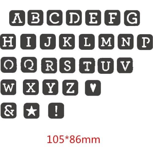 A-Z Alphabet Symbol Square Frame Metal Cutting Dies Stencils for DIY Scrapbooking Embossing Decoration Card Crafts Die Cut 2019