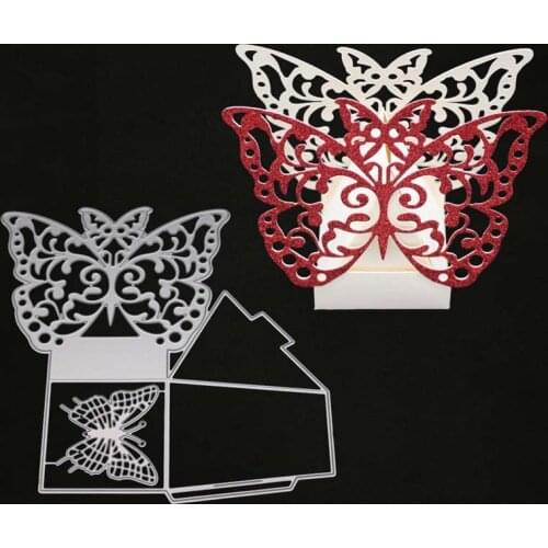YINISE Metal Cutting Dies For Scrapbooking Stencils Butterfly Box Bag DIY Paper Album Cards Making Embossing Folder Die Cuts CUT