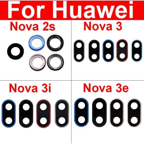 Back Camera Glass Lens Cover For Huawei Nova 2s 3 3e 3i Rear Camera Holder With Glass Lens Cover Frame Replacement Repair