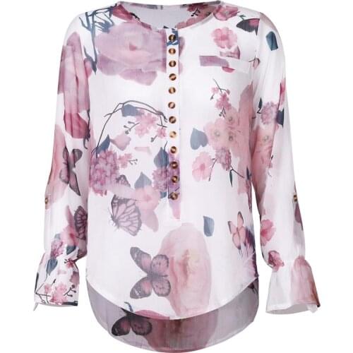 Womens Printed all-match Shirt Blouses Camisa Femininas Long Sleeve Flannel Shirts Full Cotton Slim Slimming Tops 5XL 2020 New