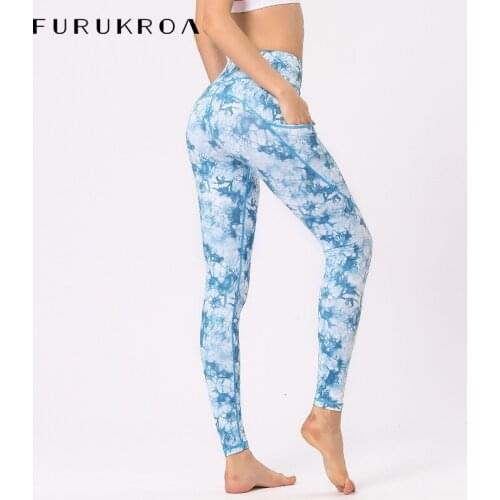 Women High Waist Push Up Yoga Pants Female Printed Tights Outdoor Sports Leggings Fitness Stretch Trousers Workout Pant X142B