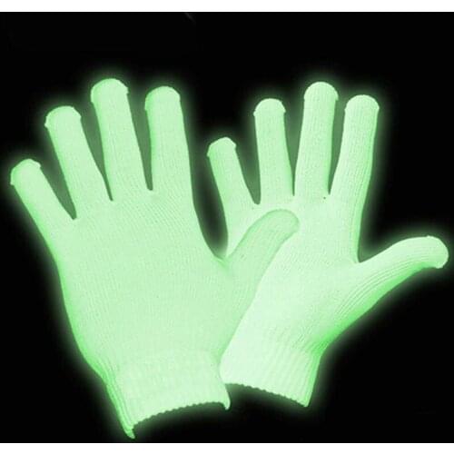 1 PCS Magic White Luminous Gloves Party Supplies Halloween LED Glow Gloves Rave Light Flashing Finger Lighting Glow Mittens