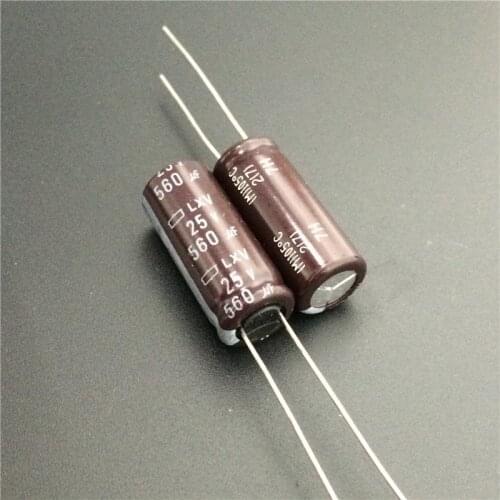 10pcs/100pcs 560uF 25V NIPPON LXV Series 10x25mm Low Impedance 25V560uF Aluminum Electrolytic Capacitor