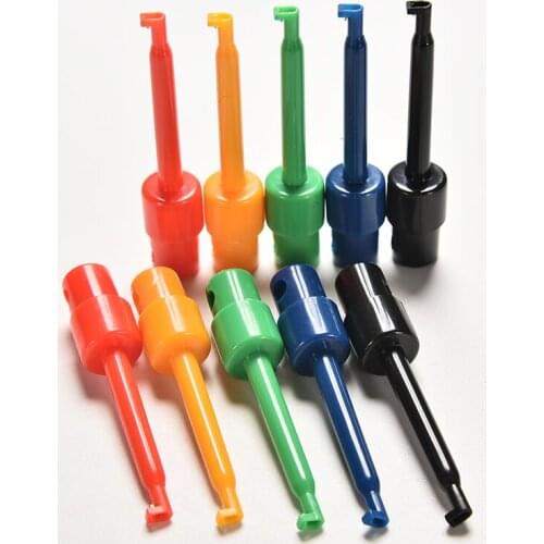 10pcs Multimeter Lead Wire Kit Test Hook Clip Electronic Mini Test Probe Set Red White Blue Black Purple